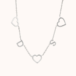 Personalized Heart Charm Pendant Necklace in 18K Gold Vermei