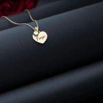 Personalized Engraved Heart Birthstone Necklace