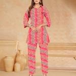 PickCell Women Cotton Canderi Ready-to-Wear Kurti & Pant Set Trendy Ethnic Wear