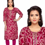 PickCell Komal Foil Print Full Sleeves Kurti  Rayon Fabric