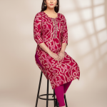PickCell Komal Foil Print Full Sleeves Kurti  Rayon Fabric