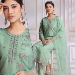 PickCell Roman Silk Embroidery Work Kurti Set | Designer Top Bottom Dupatta for Women  Ethnic Wear