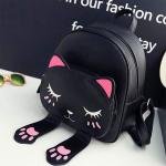 Girls Fashion Cute Cat  Leather Mini Casual Backpack Bags For School, College, Tuition, Office