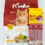 MeWow Fresh Fish & Vegetable Cat Food + Me-O Creamy Treats Salmon Flavor Combo