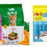 MeWow Adult Cat Food Fresh Fish & Vegetable + Me-O Creamy Treats Chicken & Liver