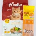 MeWow Fresh Fish & Vegetable Cat Food + Me-O Creamy Treats Salmon Flavor Combo