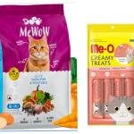 MeWow Fresh Fish & Vegetable Cat Food + Me-O Creamy Treats Salmon Flavor Combo