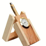 Wooden pen with Stand & Clock