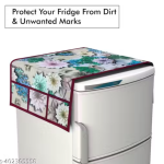 NicasaHD Premium Quality Fridge cover for Top with 1 pec handle set and 3 pec fridge mats - Set of 5 piece