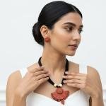 Handmade Terracotta Clay Jewelry Necklace Set for Women & Girls