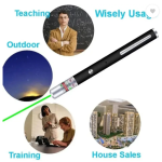 Standard Laser Light Pointer With Different Modes, Rechargeable,  (10 nm, Green)