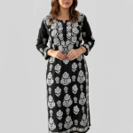 VIDHI Black Pure Modal Chikankari Kurti