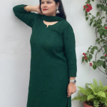 YATI Green Pure Viscose Chikankari 3D Emboss 4pcs Set