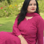 YATI Pink Pure Viscose Chikankari 3D Emboss 4pcs Set