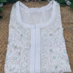 AMBA White Organza Chikankari Kurta for Woman