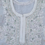 AMBA White Organza Chikankari Kurta for Woman