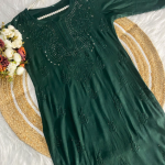 ANAMIKA Black Modal Silk Mokaish Chikankari Kurta Palazzo Set