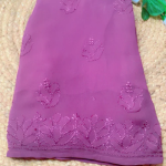 POONAM Wine Pure Viscose Chikankari Resham 4pcs Set