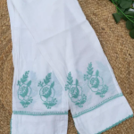 RUHANI Teal Pure Mul Cotton Chikankari Kurti and Pant Set