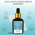 Trustmeds Anti Ageing Night Serum for Face - with Pure Argan Oil & Hyaluronic Acid for Wrinkles, Fine Lines & Skin Repair - Deep Hydration Glow Serum for Women & Men, 30ml