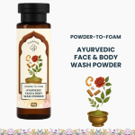 Trustmeds Ayurvedic Powder-to-Foam Face & Body Wash 50g - Neem, Sandalwood & Multani Mitti Ubtan for Skin Brightening.