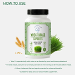 Trustmeds Organic Wheat Grass Capsules 500mg, 60 Veg Capsules: Chlorophyll Detox, Alkalizing Superfood for Immunity & Energy