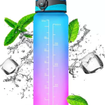 Unbreakable Water Bottle 1 Litre with Motivational Time Marker, Leakproof Durable BPA-Free Non-Toxic Water bottle for office, Water bottle for gym