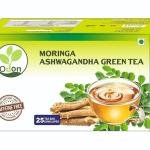 ODON NATURAL Moringa Ashwagandha Green Tea | Herbal Green Tea with Natural Ingredients | 25 Tea Bags | Immunity Booster
