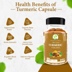 ODON NATURAL TURMERIC Capsule I Boosts Immunity & Promotes Healthy Skin | Regulates Blood Sugar Levels & Controls Diabetes- 120Capsules