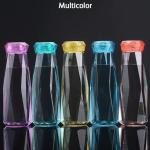Diamond Glass Water Bottle, Bottles With Airtight Cap, Clear, Swing Top Flip Top Bottles For Fridge, Storage, Beverages, Smoothies, Soda, Juice, Water, Milk | 400 ml | pack of 1