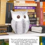 Barbar KHARIDO Antique White & Black Owl Showpiece for Home/Office Décor Decorative Showpiece - 14 cm (Resin, White, Black)