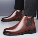 Latest Premium Men Leather Chelsea Boots with TPR Sole | Genuine Leather Slip-On Ankle Length Boots | Stylish & Comfortable Formal/Casual Boots for Men & Boys
