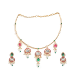 Gold Plated Pota & Crystal Stone Necklace Set