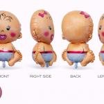 Baby Arrival Foil Balloon Pink & Blue (pack of 1)