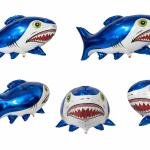 Shark Foil Balloons,  Shark Helium Balloons, Red And Blue (pack of 1)
