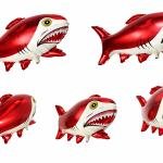 Shark Foil Balloons,  Shark Helium Balloons, Red And Blue (pack of 1)