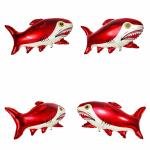 Shark Foil Balloons,  Shark Helium Balloons, Red And Blue (pack of 1)