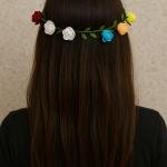 Women Rose Floral Crown Hair Wreath Leave Flower Silk Headband
