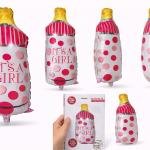 Baby Shower Bottle Balloon 27 Inch Foil Balloons It’s a Boy-Girl( pack of 1) Blue And Pink